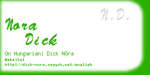 nora dick business card